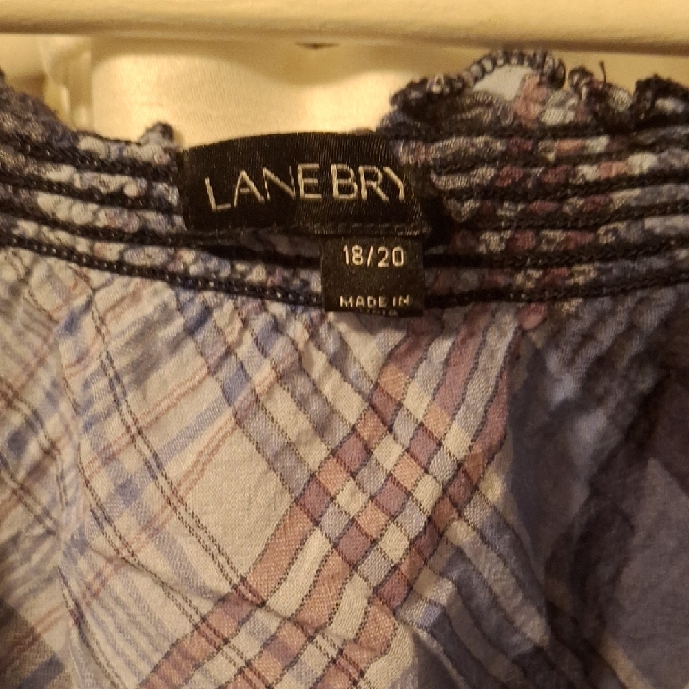 Lane Bryant Blue Plaid Women's Top 18/20 💖💖💖💖 - Picture 2 of 8